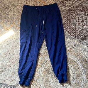 Med Couture Navy Jenny Yoga Waist Jogger Petite Scrub Pant